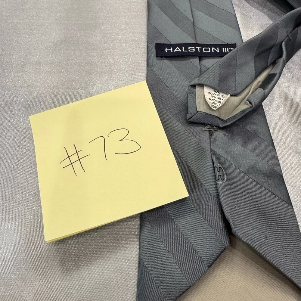 HALSTON III Gray Striped Tie - Picture 9 of 9
